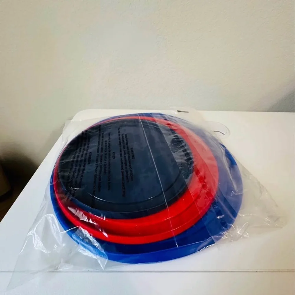 Pyrex Vibrant Blue and Red Lid Trio